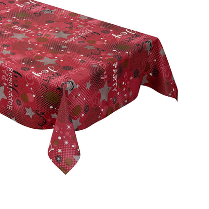 Wachstuch Tischdecke P1094-3 rot Silvester Party Neujahr Karneval Fasching eckig rund oval