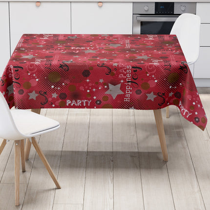 Wachstuch Tischdecke P1094-3 rot Silvester Party Neujahr Karneval Fasching eckig rund oval