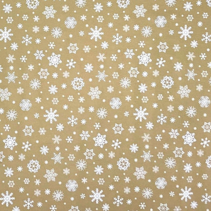 Wachstuch Rolle Weihnachten P1096-1 Schneeflocken Eisblumen gold geprägt Rollenware