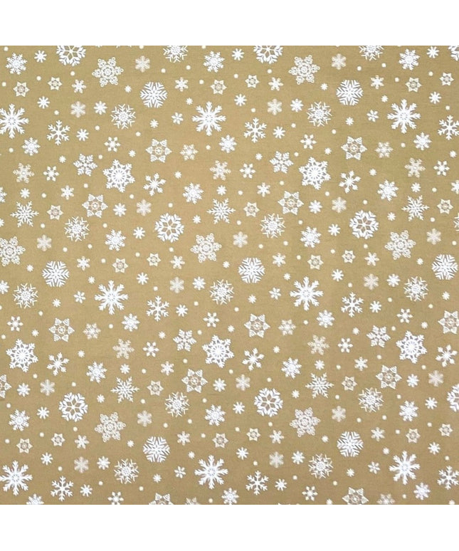 Wachstuch Rolle Weihnachten P1096-1 Schneeflocken Eisblumen gold geprägt Rollenware
