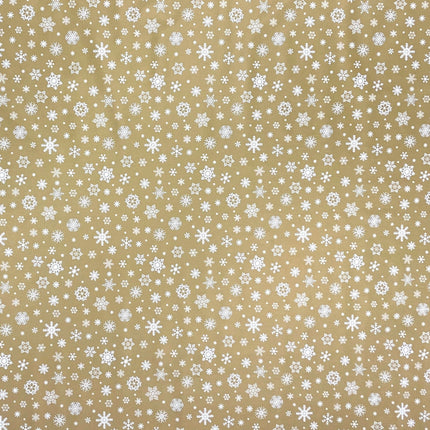 Wachstuch Tischdecke geprägt Weihnachten P1096-1 Schneeflocken auf gold eckig rund oval