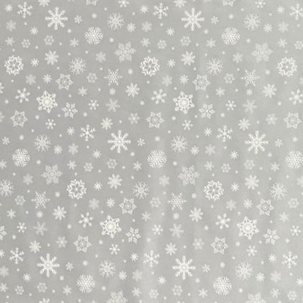 Wachstuch Rolle Weihnachten P1096-2 Schneeflocken Eisblumen silber geprägt Rollenware