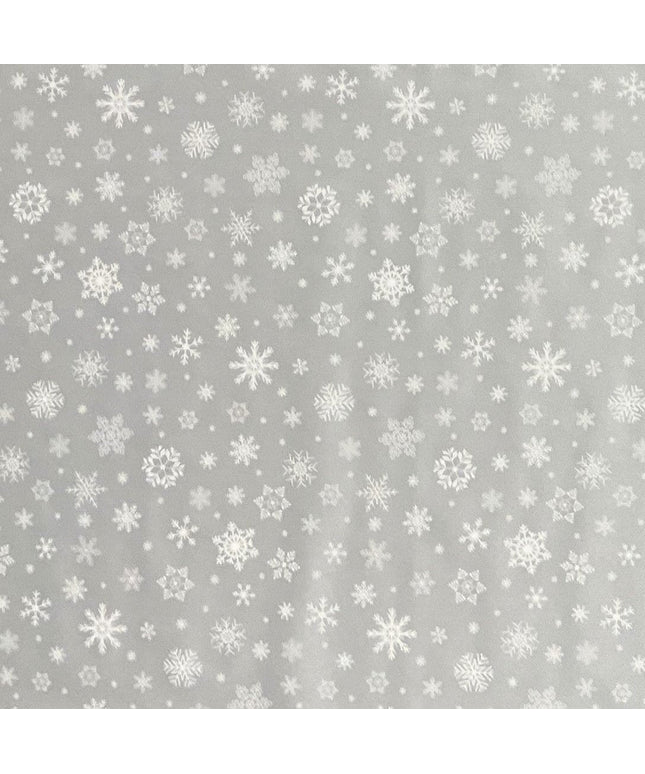 Wachstuch Rolle Weihnachten P1096-2 Schneeflocken Eisblumen silber geprägt Rollenware