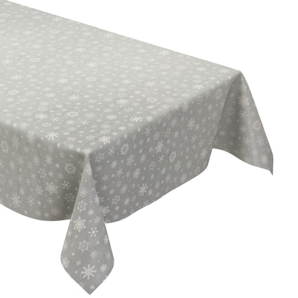 Wachstuch Rolle Weihnachten P1096-2 Schneeflocken Eisblumen silber geprägt Rollenware