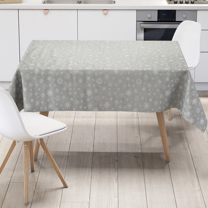 Wachstuch Rolle Weihnachten P1096-2 Schneeflocken Eisblumen silber geprägt Rollenware
