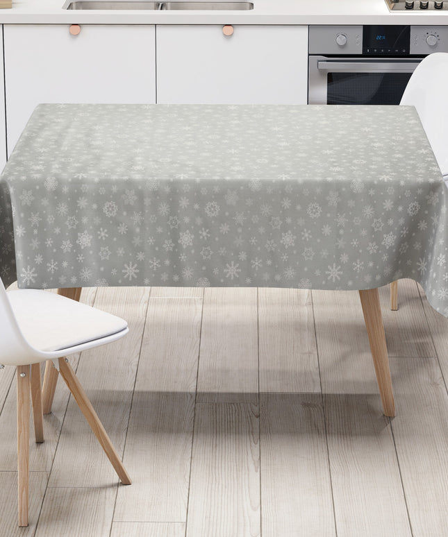 Wachstuch Rolle Weihnachten P1096-2 Schneeflocken Eisblumen silber geprägt Rollenware