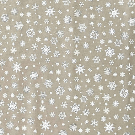 Wachstuch Rolle Weihnachten P1096-5 Schneeflocken Eisblumen beige geprägt Rollenware