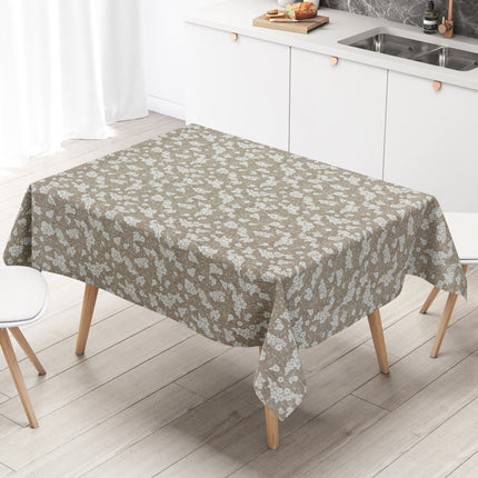 Wachstuch Tischdecke Blumen beige