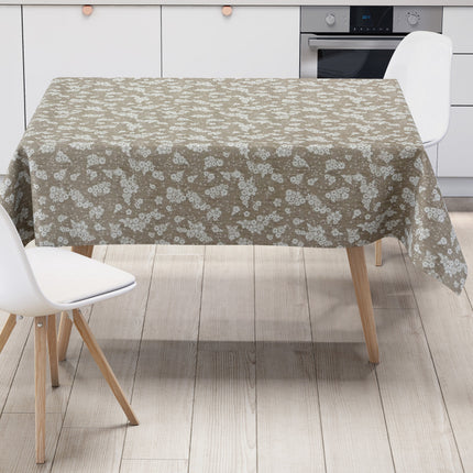 Wachstuch Tischdecke Blumen beige