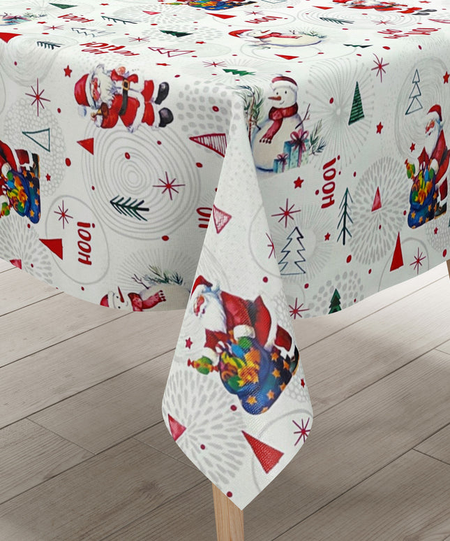 Wachstuch Rolle Weihnachten P1151-1 Schneemann Weihnachtsmann grau Rollenware