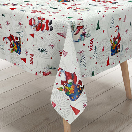 Wachstuch Rolle Weihnachten P1151-1 Schneemann Weihnachtsmann grau Rollenware