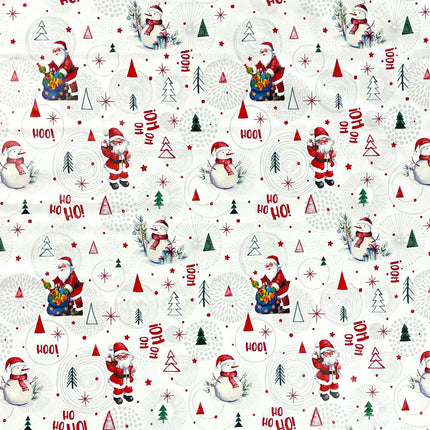 Wachstuch Rolle Weihnachten P1151-1 Schneemann Weihnachtsmann grau Rollenware