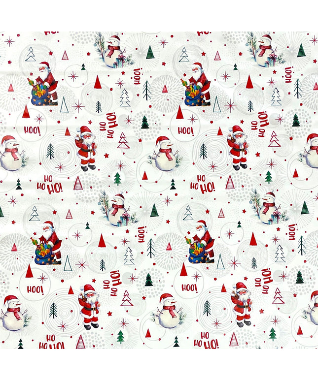 Wachstuch Rolle Weihnachten P1151-1 Schneemann Weihnachtsmann grau Rollenware