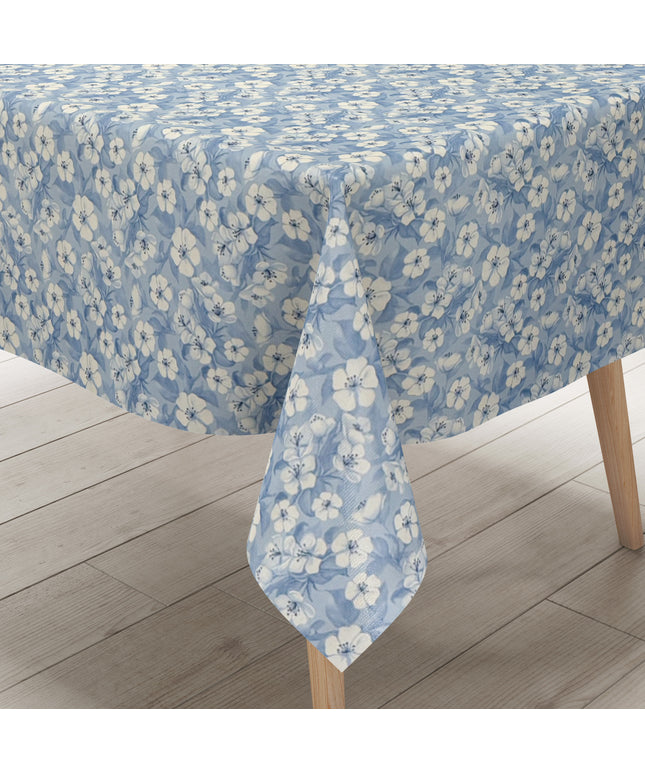 Wachstuch Tischdecke Kirschblüte hellblau