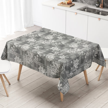 Wachstuch Tischdecke Rosen kariert