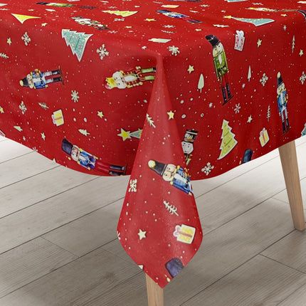 Wachstuch Tischdecke Nussknacker rot