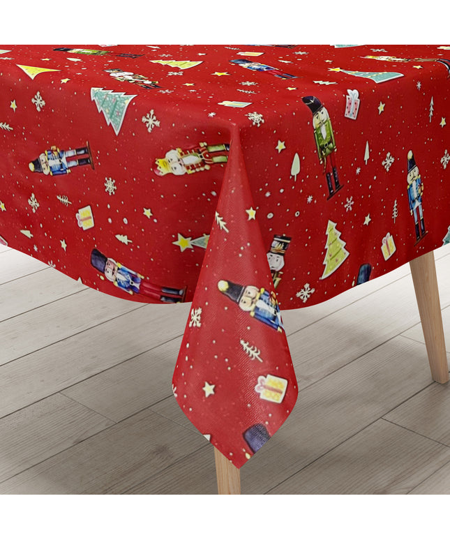 Wachstuch Tischdecke Nussknacker rot