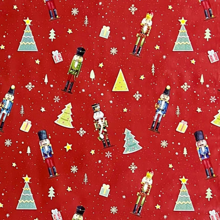 Wachstuch Rolle Weihnachten P1201-1 Nussknacker rot Rollenware