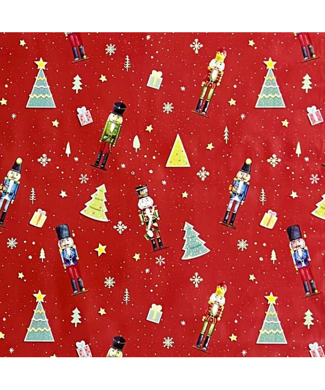 Wachstuch Rolle Weihnachten P1201-1 Nussknacker rot Rollenware