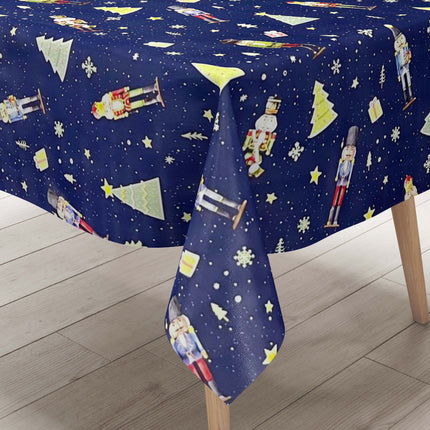 Wachstuch Rolle Weihnachten P1201-2 Nussknacker blau Rollenware