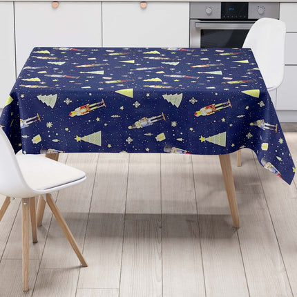 Wachstuch Tischdecke marineblau Nussknacker Weihanchten
