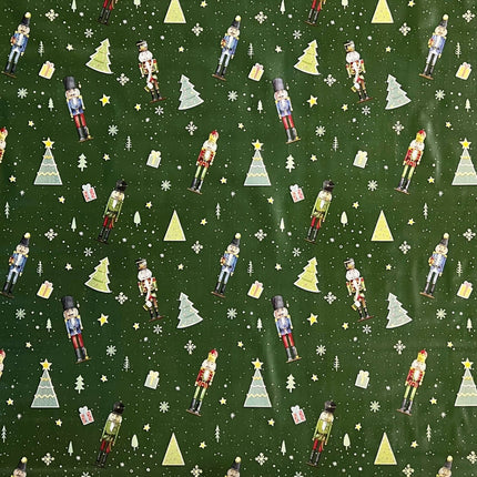Wachstuch Tischdecke grün Weihnachten Nussknacker