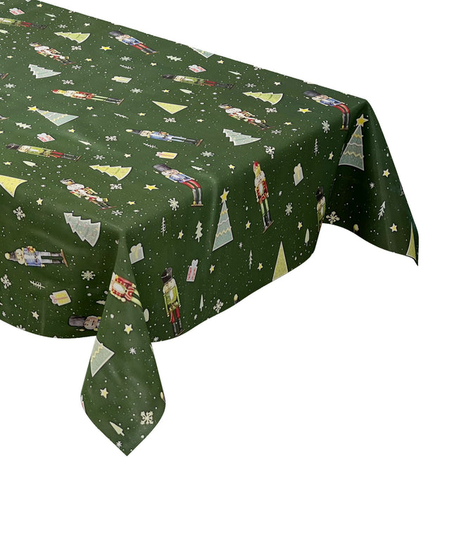 Wachstuch Tischdecke grün Weihnachten Nussknacker
