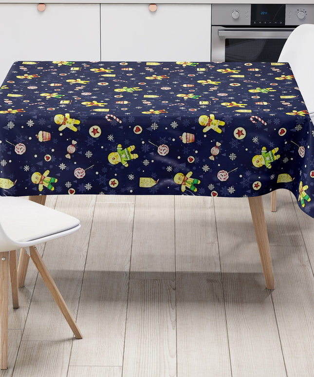 Wachstuch Rolle Weihnachten P1203-2 Lebkuchen blau Rollenware