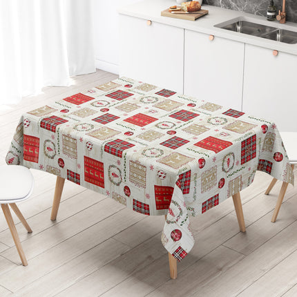 Wachstuch Rolle Weihnachten P1204-1 Rentier Skandinavien Holzoptik geprägt Rollenware