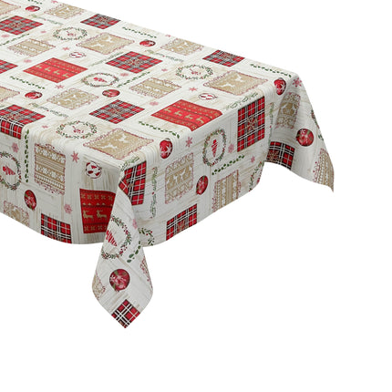 Wachstuch Rolle Weihnachten P1204-1 Rentier Skandinavien Holzoptik geprägt Rollenware