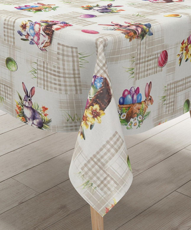 Wachstuch Tischdecke OStern Osterhase Osterei beige