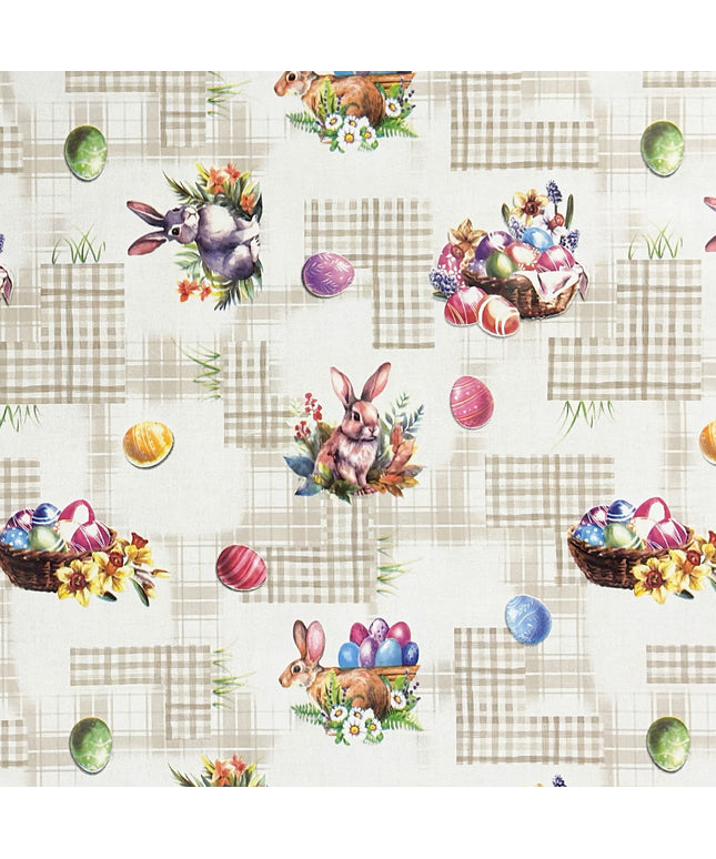 Wachstuch Tischdecke OStern Osterhase Osterei beige