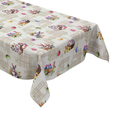 Wachstuch Tischdecke OStern Osterhase Osterei beige
