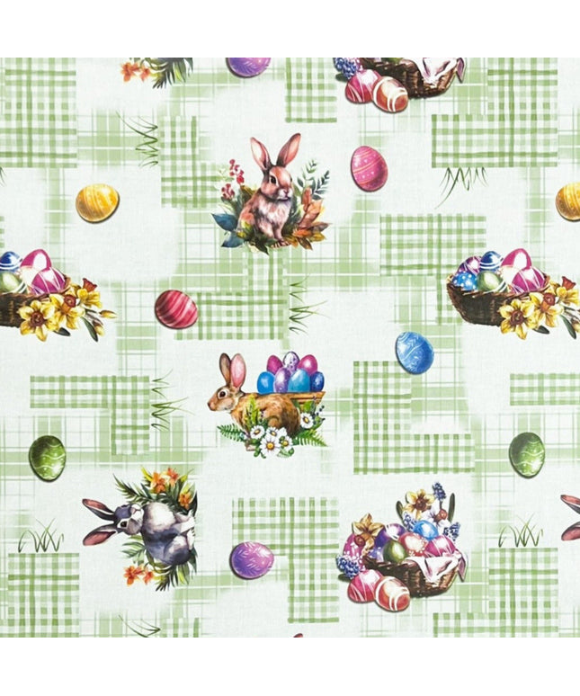 Wachstuch Rolle Meterware Rollenware P1205-2 grün Ostern Ostereier Osterhase