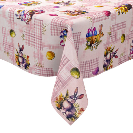 Wachstuch Tischdecke P1205-3 altrosa Ostern Ostereier Osterhase eckig rund oval