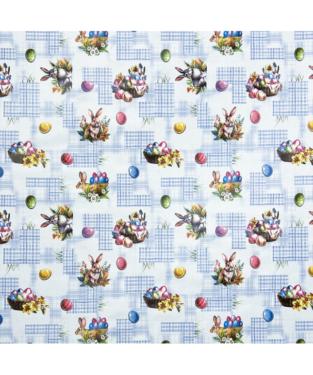 Wachstuch Tischdecke Ostern blau