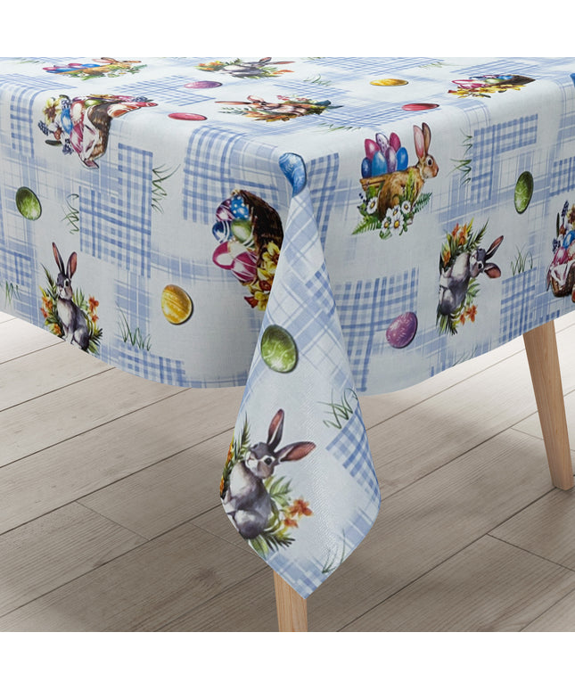 Wachstuch Tischdecke Ostern hellblau