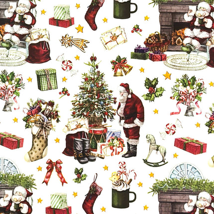 Wachstuch Tischdecke Weihnachten Weihnachtsmann Geschenke