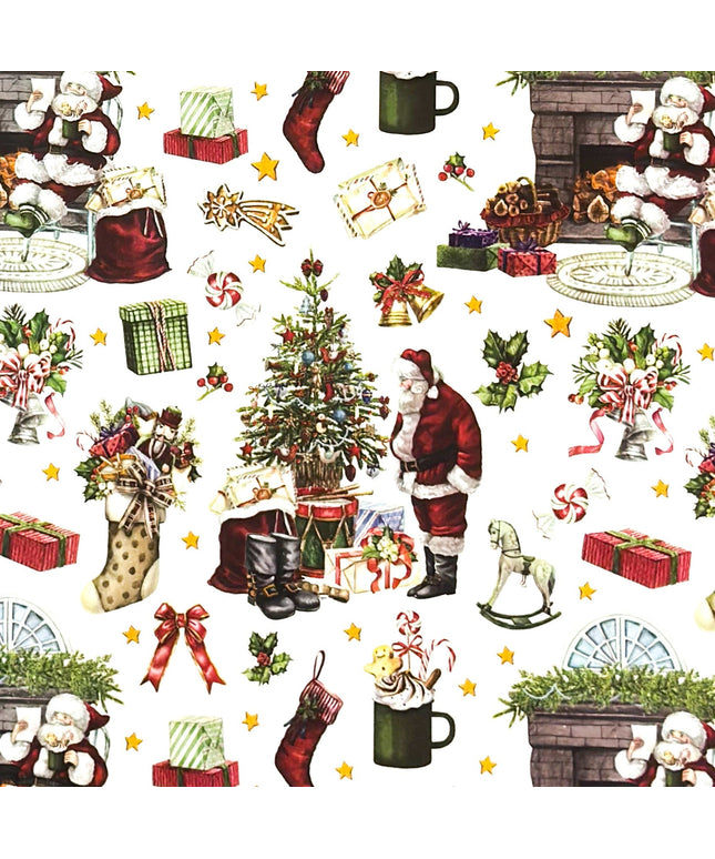 Wachstuch Tischdecke Weihnachten Weihnachtsmann Geschenke