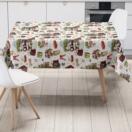 Wachstuch Tischdecke Weihnachten Weihnachtsmann Geschenke