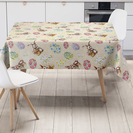 Wachstuch Tischdecke OStern Osterei Osterhase beige