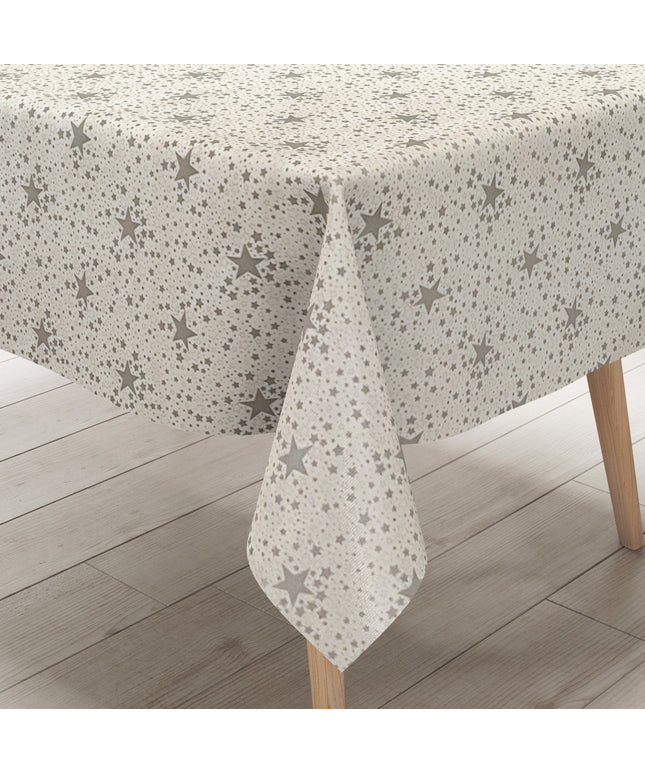 Wachstuch Tischdecke Sterne silber