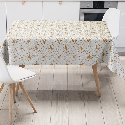 Wachstuch Tischdecke Sterne bronze