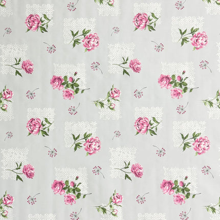 Wachstuch Tischdecke Rosen hellgrau