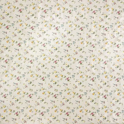 Wachstuch Tischdecke P672-1 Blumenranken Blüten auf beige klassik eckig rund oval abwischbar pvc