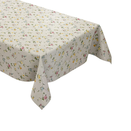 Wachstuch Tischdecke P672-1 Blumenranken Blüten auf beige klassik eckig rund oval abwischbar pvc