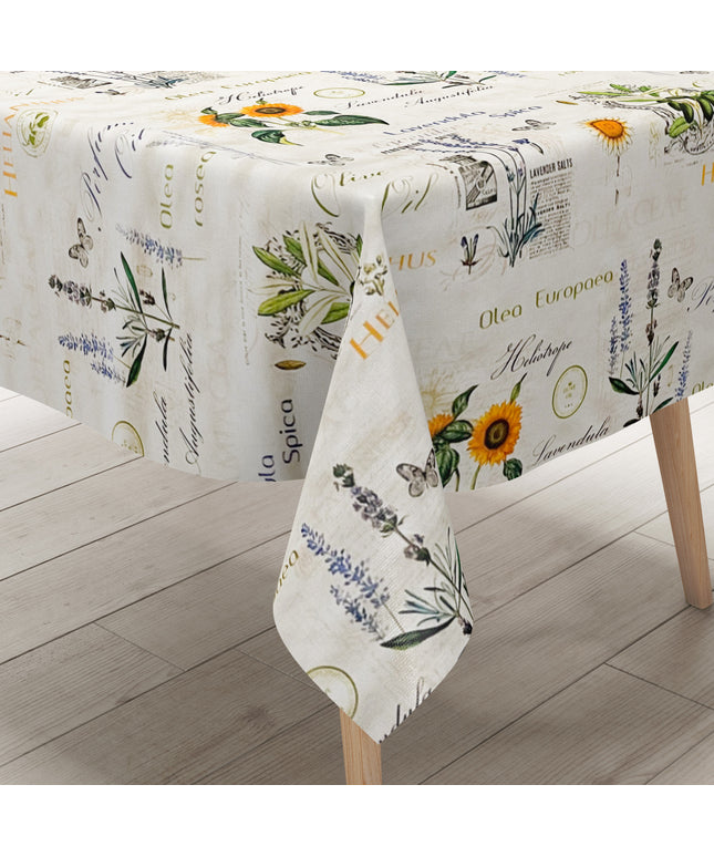 Wachstuch Tischdecke geprägt P732-1 Lavendel Sonnenblumen Meterware eckig rund oval