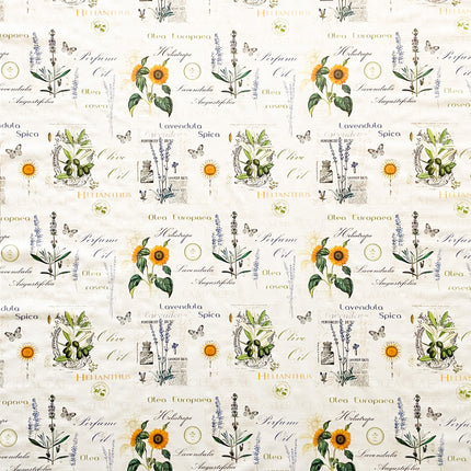 Wachstuch Tischdecke geprägt P732-1 Lavendel Sonnenblumen Meterware eckig rund oval