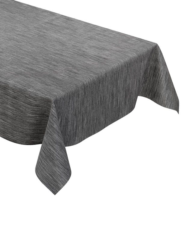 Wachstuch Tischdecke anthrazit Leinenoptik