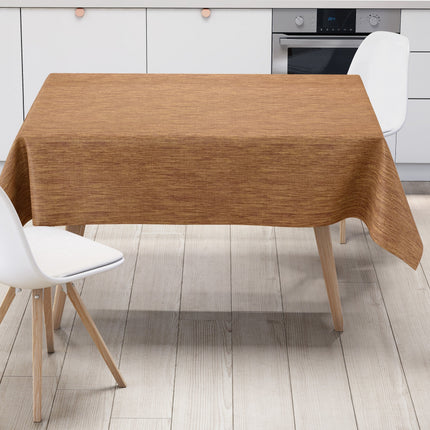 Wachstuch Tischdecke geprägt P733-6 Leinenstruktur orange terracotta - Größe, Form und Einfassung frei wählbar